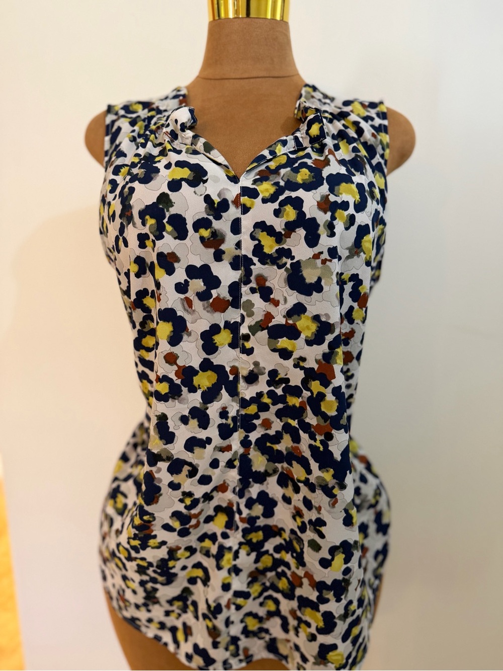 Cabi Sheer Floral Collared Tank Top